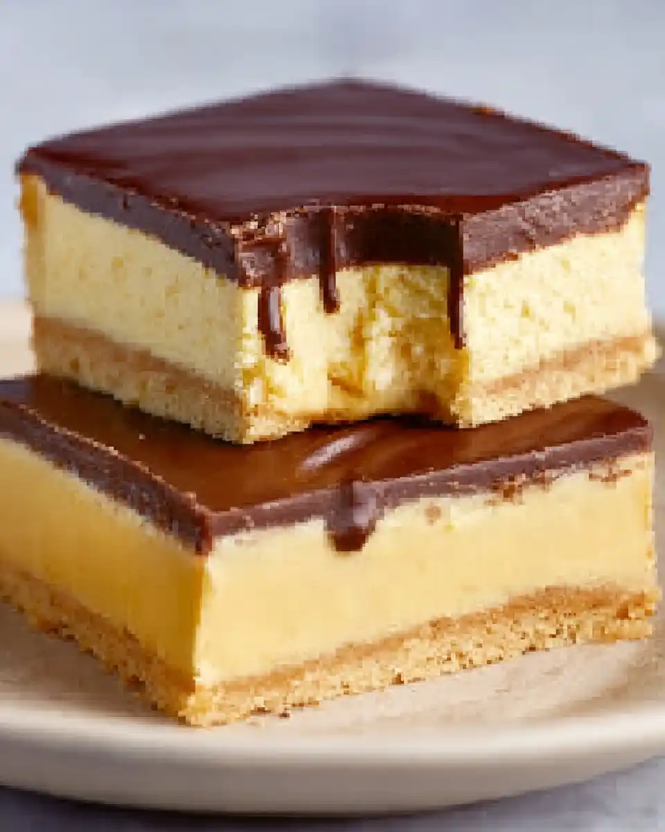 No Bake Boston Cream Pie Bars