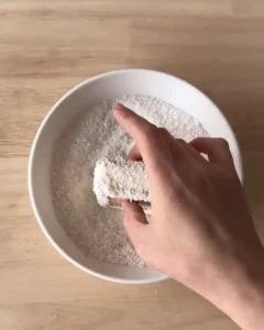coating biscuit with coconut for strawberry shortcake no bake recipe